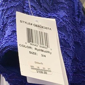 Royal blue and floral 2 piece prom dress